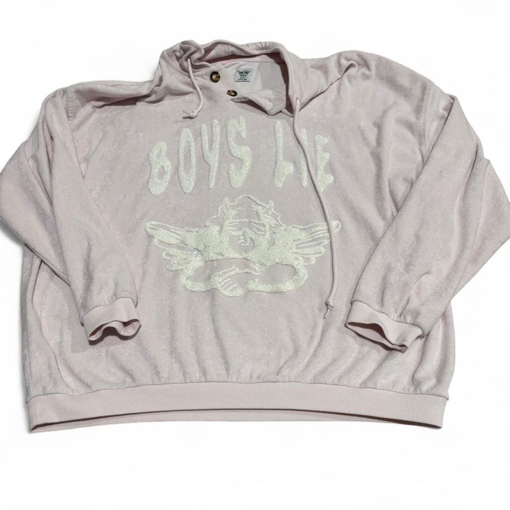 Boys Lie Light Pink Graphic Hoodie